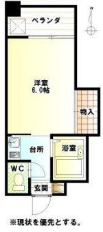 ディアーナTCT(1K/2階)の間取り写真