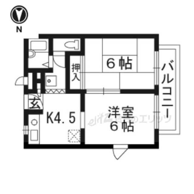 入江ハイツIII(2DK/1階)の間取り写真