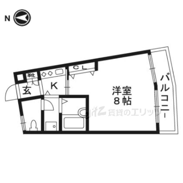アップルハイツ南芥川(1K/1階)の間取り写真
