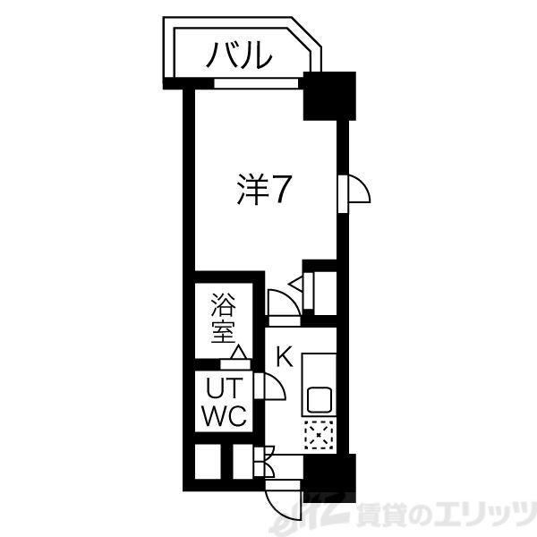 アリビオ江坂南金田(1K/6階)の間取り写真