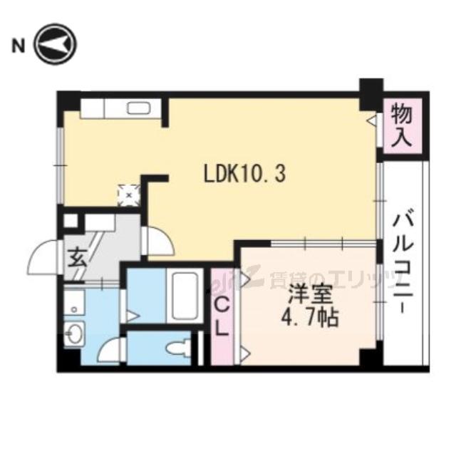 松原マンション(1LDK/2階)の間取り写真