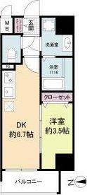 ソルテラス本庄西クレアスト(1DK/11階)の間取り写真