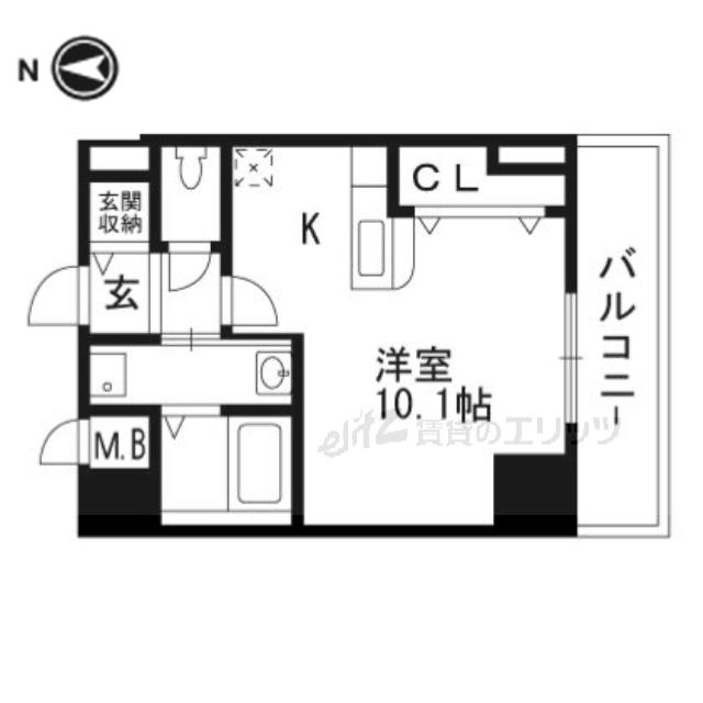 クリント ブライアント(1K/7階)の間取り写真