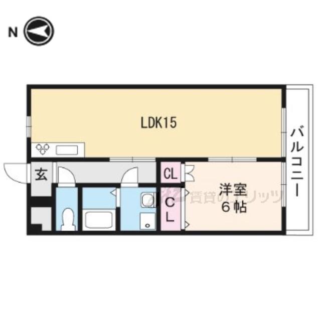 ブロッサム氷室(1LDK/2階)の間取り写真