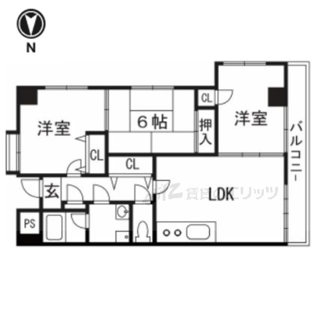 サンフォーレ辰巳(3LDK/3階)の間取り写真