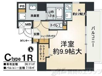 フィールドイン新大阪(ワンルーム/5階)の間取り写真