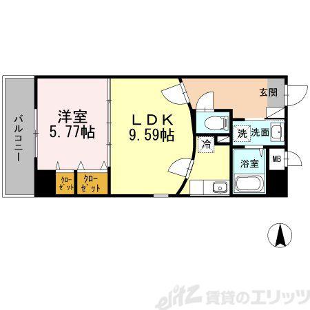 スペチアーレ(1LDK/10階)の間取り写真
