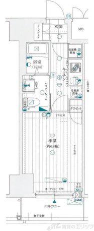 レジュールアッシュ淡路駅前(1K/4階)の間取り写真