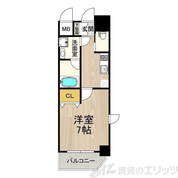 アリビオ江坂垂水町(1K/3階)の間取り写真