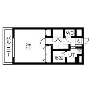 リンデン東薬院(1K/8階)の間取り写真