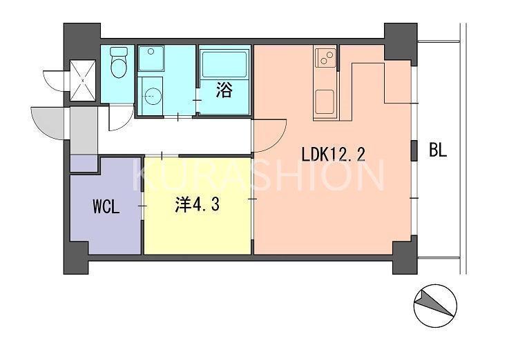 レジデンス住吉(1LDK/10階)の間取り写真