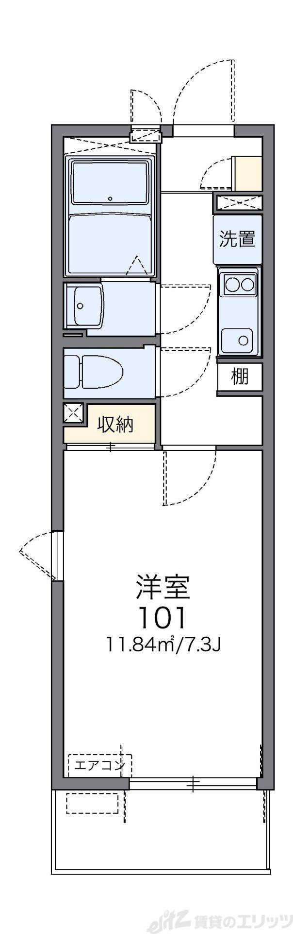 レオネクスト江坂ハイツ(1K/1階)の間取り写真