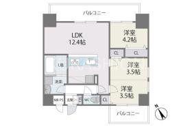 MODERN PALAZZO博多駅東(3LDK/11階)の間取り写真