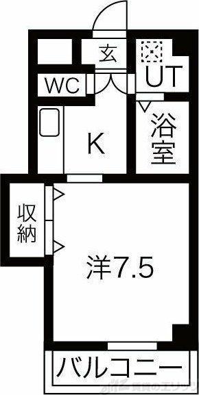 モアメゾンIII(1K/5階)の間取り写真
