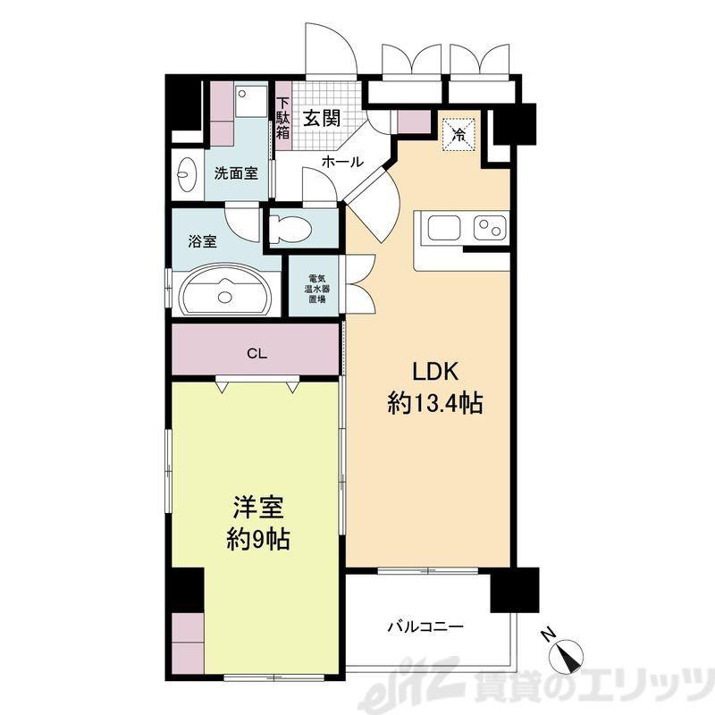 グレンパーク梅田北(1LDK/14階)の間取り写真