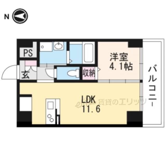 エール茨木本町(1LDK/1階)の間取り写真