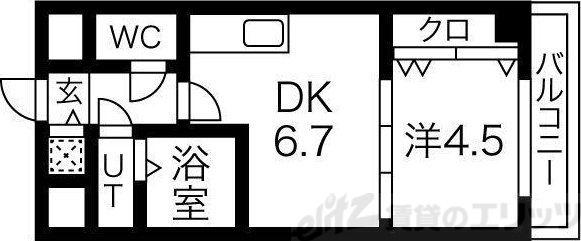 ONE ROOF FLAT FUKUSHIMA(1DK/8階)の間取り写真