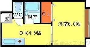 ハイツ岸本(1DK/1階)の間取り写真