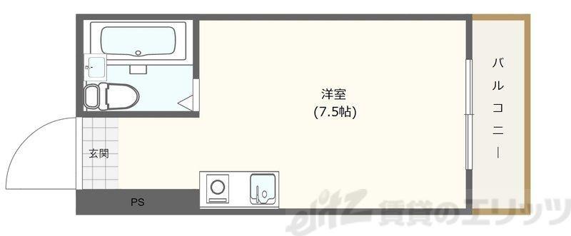 エクセレント上新6(ワンルーム/5階)の間取り写真
