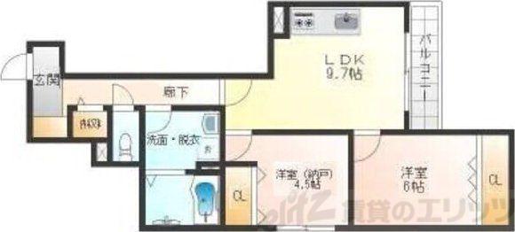 HEALING GRACE B棟(2LDK/2階)の間取り写真