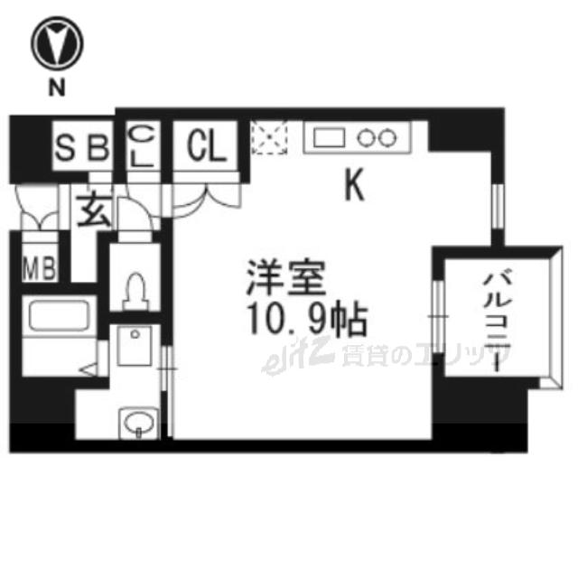 サンウッドコートII(ワンルーム/4階)の間取り写真