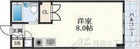 東明マンション江坂(ワンルーム/6階)の間取り写真