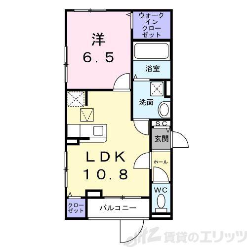 菅原2丁目アパート(1LDK/1階)の間取り写真