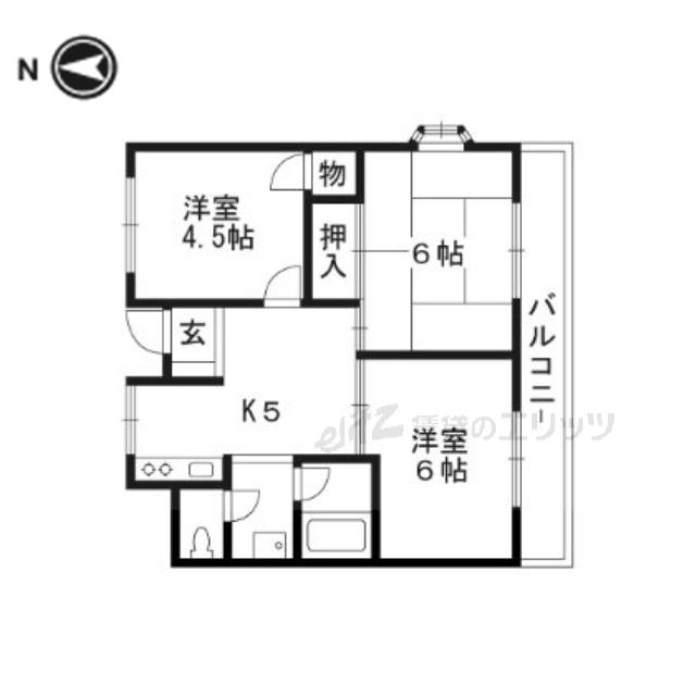 ピースフルハウス(3DK/3階)の間取り写真