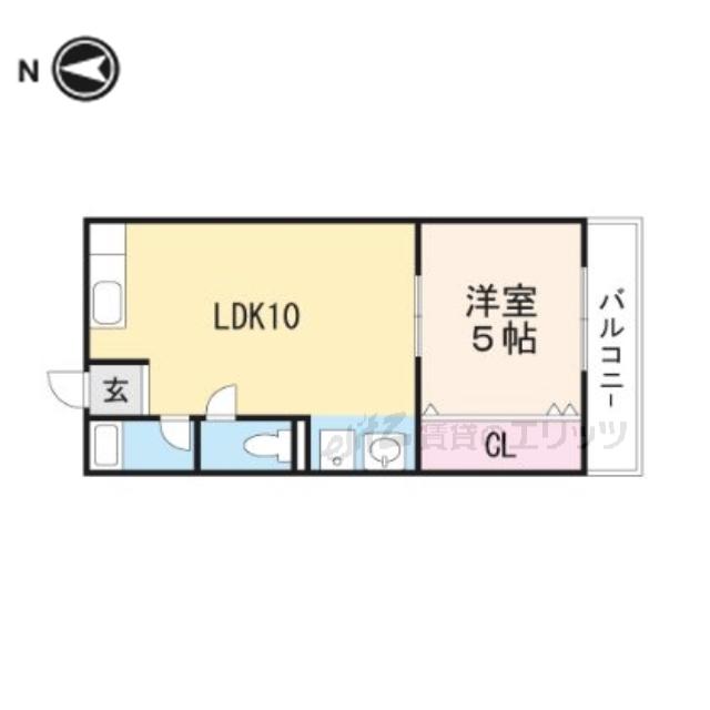 長瀬ハイツ(1LDK/2階)の間取り写真