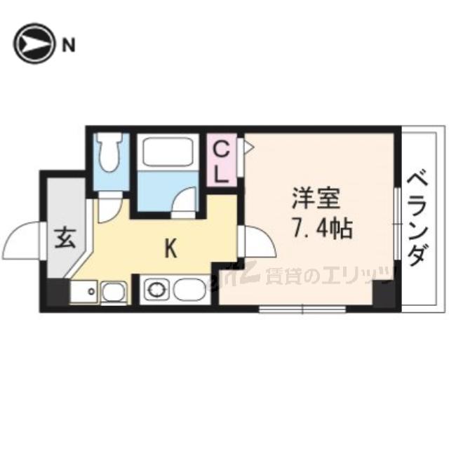 クオーレ茨木元町(1K/3階)の間取り写真
