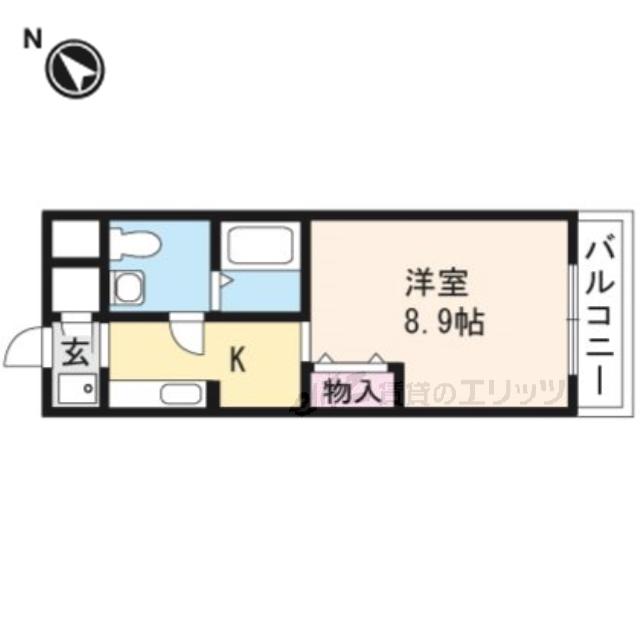 パストラル西中条(1K/1階)の間取り写真