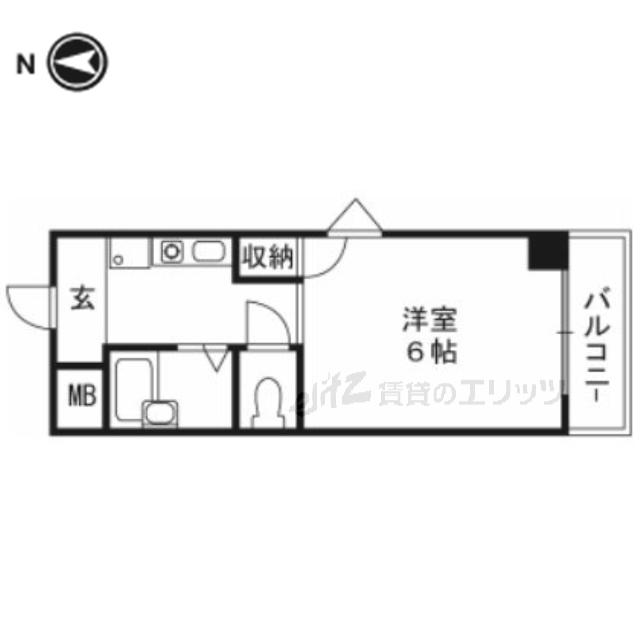 アネックス西村(1K/2階)の間取り写真