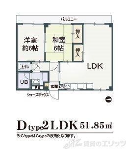 コーポグリーン(2LDK/3階)の間取り写真