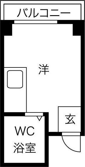 ビスタ緑地Ⅱ(ワンルーム/3階)の間取り写真
