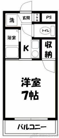 ローズインローズ2(1K/2階)の間取り写真