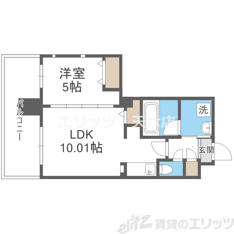 グランシス江坂(1LDK/8階)の間取り写真