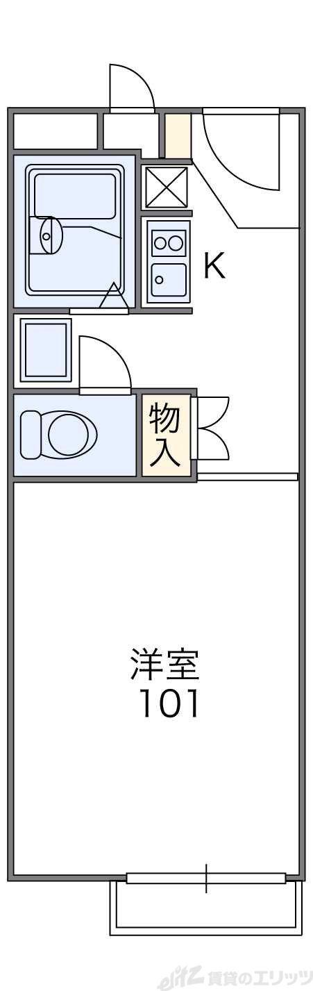 レオパレス春日(1K/1階)の間取り写真