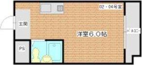 フェリス山手(ワンルーム/3階)の間取り写真