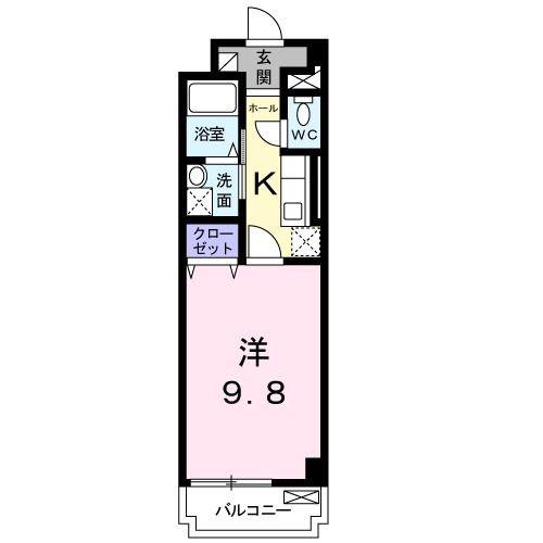 サニーヴィラ(1K/1階)の間取り写真