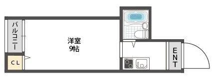 サンスリーハイツ瑞光(ワンルーム/5階)の間取り写真