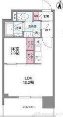 シーズンフラッツ中崎(1LDK/14階)の間取り写真