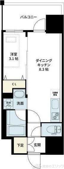 VIVRE高槻(1DK/7階)の間取り写真