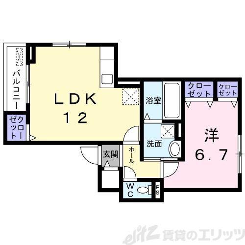 フィデール春日(1LDK/2階)の間取り写真