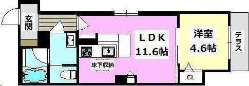 シャーメゾンENGLISCH(1LDK/1階)の間取り写真