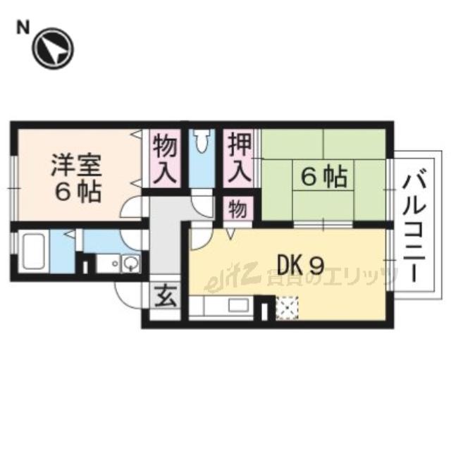 ドミールシャルマン(2DK/2階)の間取り写真