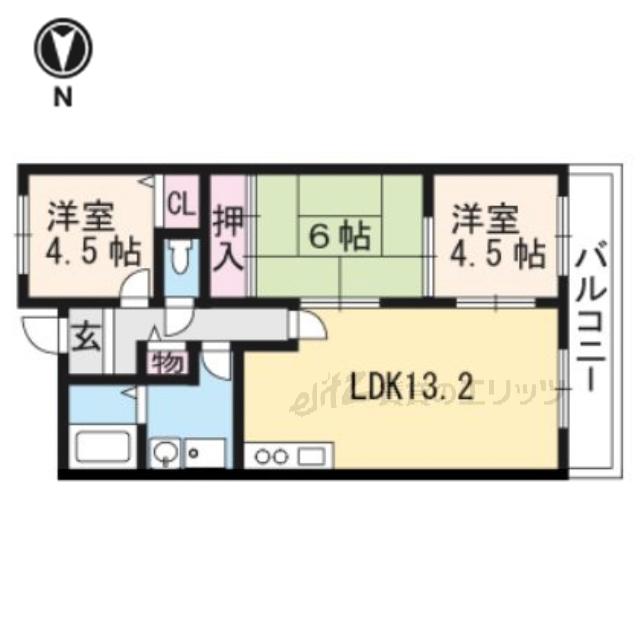 フォーンヴェイルハイム(3LDK/1階)の間取り写真