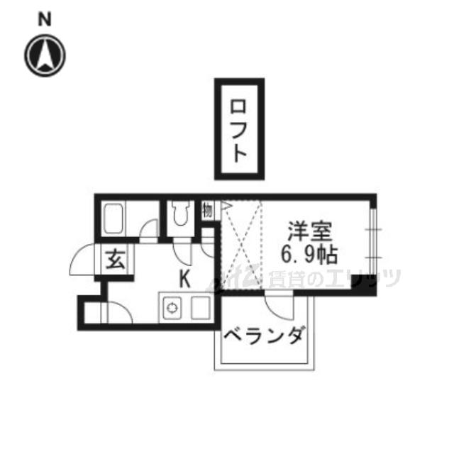 レーブ95(1K/2階)の間取り写真