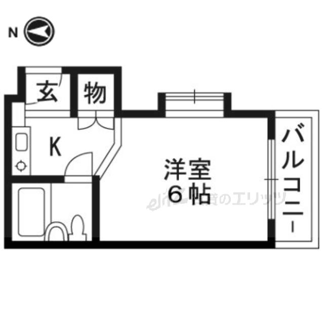 ガルボ茨木(ワンルーム/2階)の間取り写真
