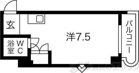 カルム千里山 2(ワンルーム/2階)の間取り写真