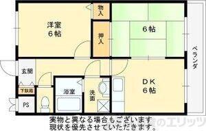 ルミエール(2DK/2階)の間取り写真